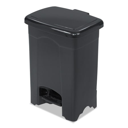 Safco 4 gal Rectangular Step-On Can, Black, Top Door, Plastic, 12.25 in 9710BL